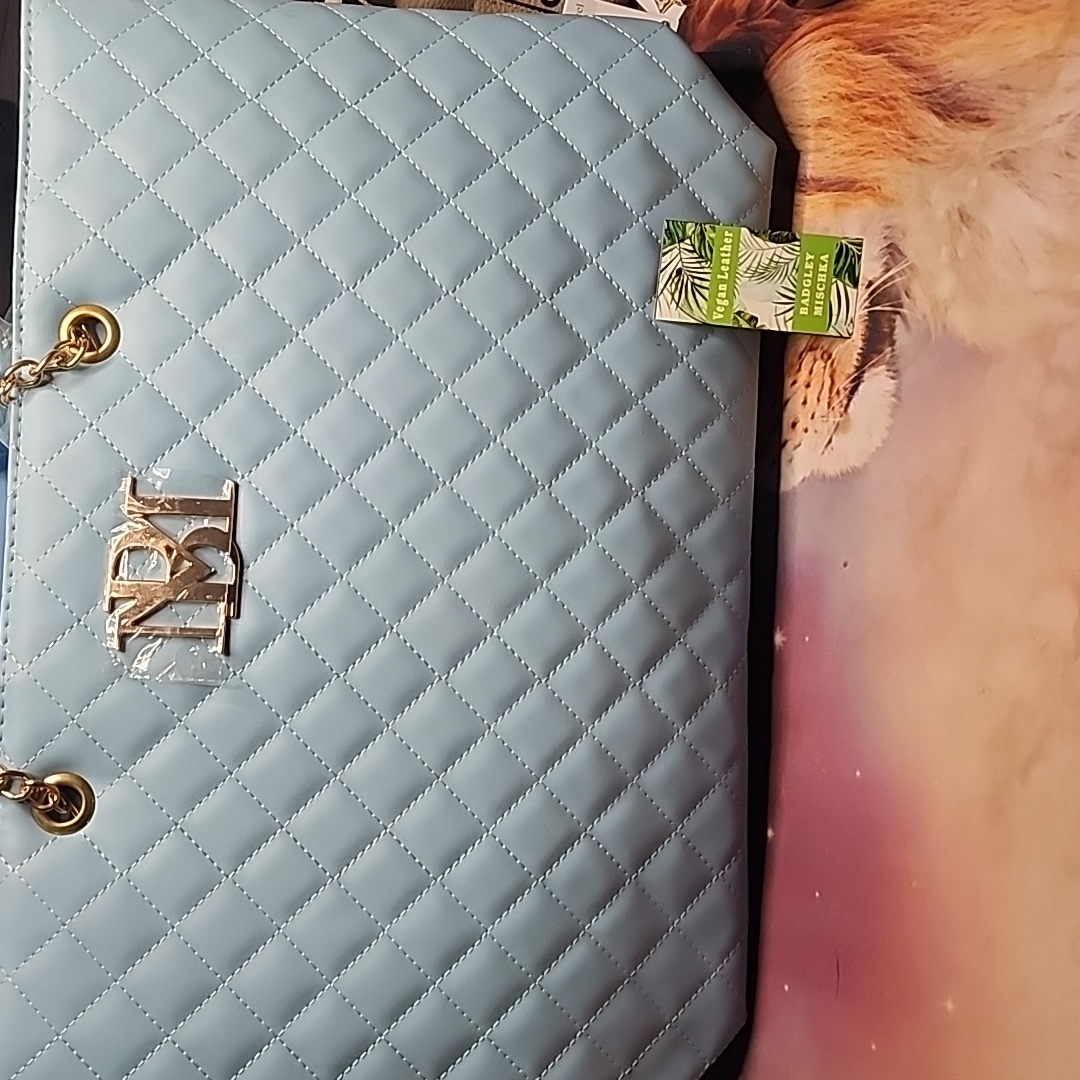 Light Blue Quilted Tote Bag Light Blue Quilted Tote Bag